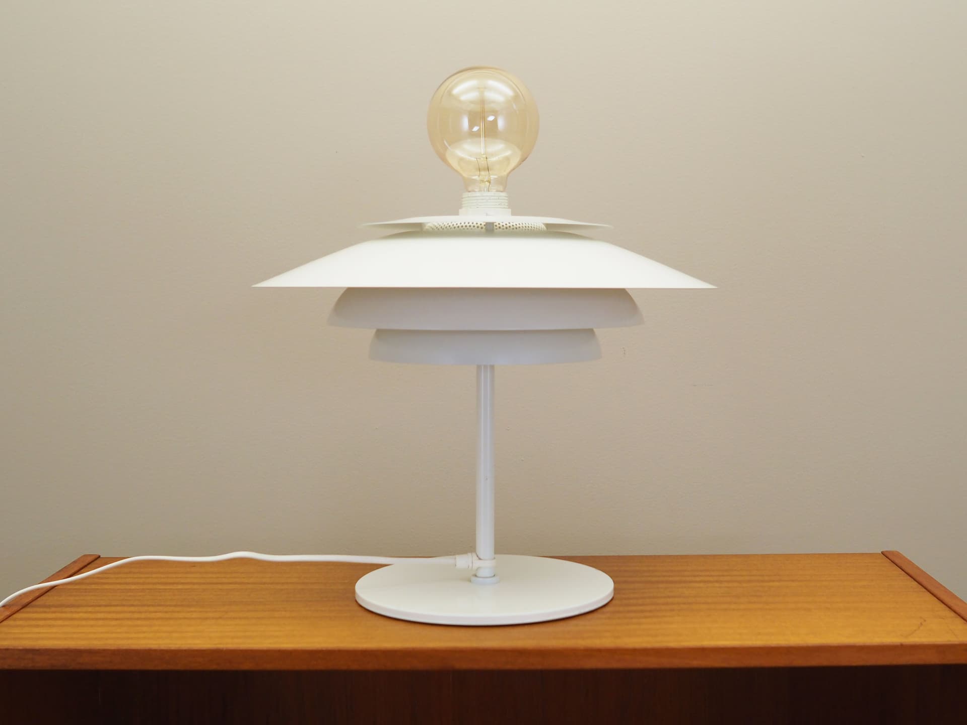 Desk Lamp, white metal, Denmark, 1970s - 77171