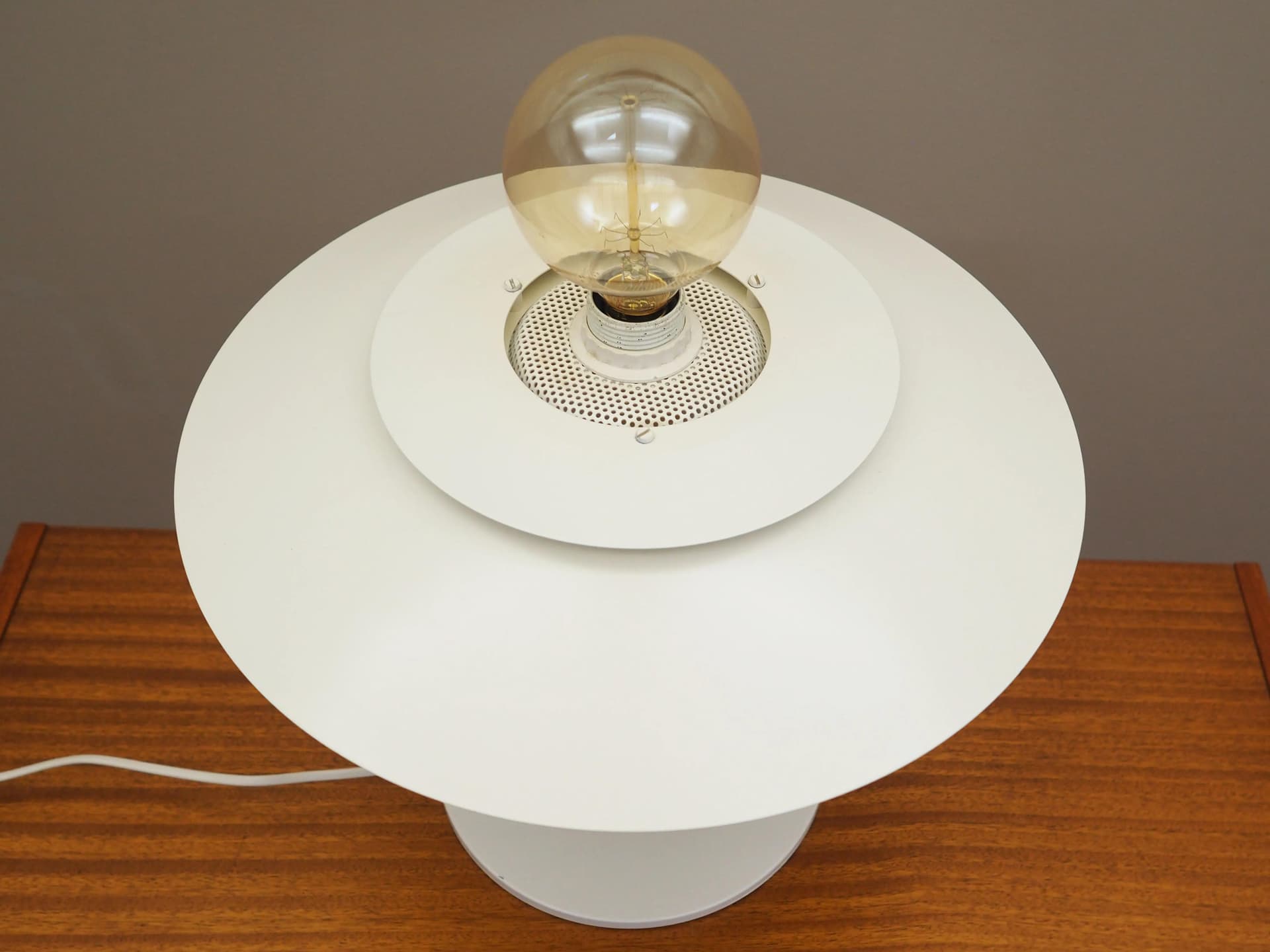 Desk Lamp, white metal, Denmark, 1970s - 15526