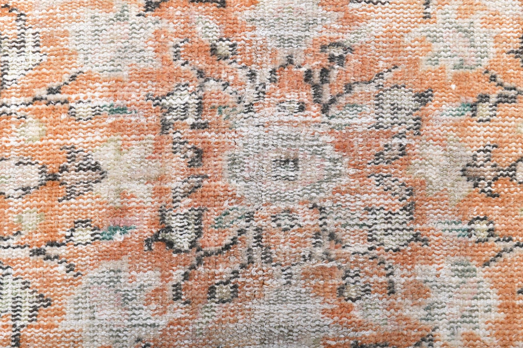 Dywan 131x219 cm, pomarańczowy, zielony, wełna, Turcja, lata 70. - 213893