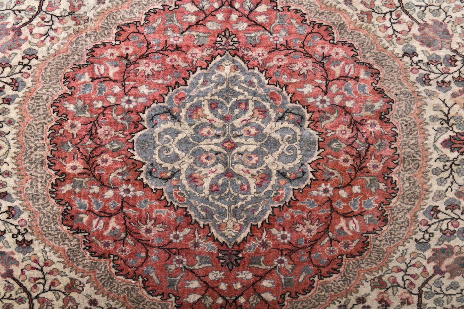 Rug 198x292 cm, red, beige, wool, Turkey, 1960s - 213880