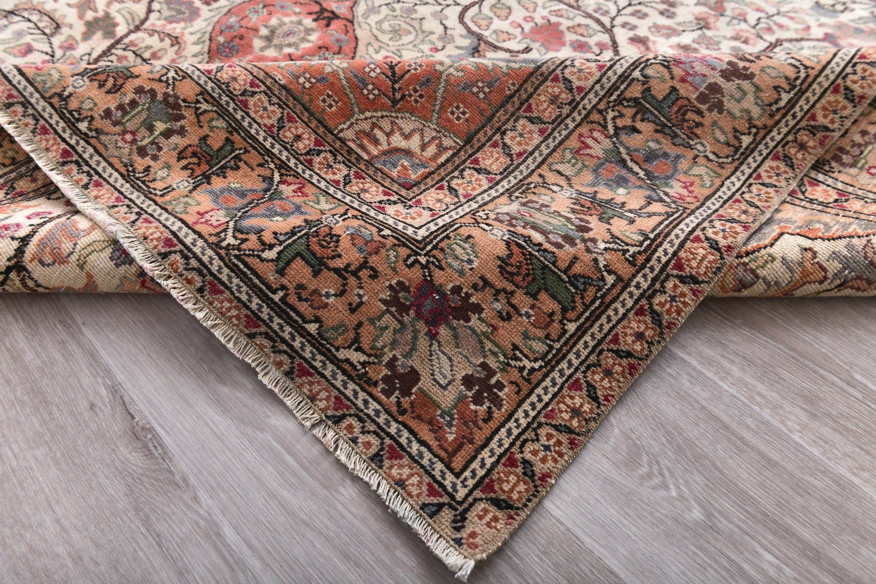 Rug 198x292 cm, red, beige, wool, Turkey, 1960s - 213875