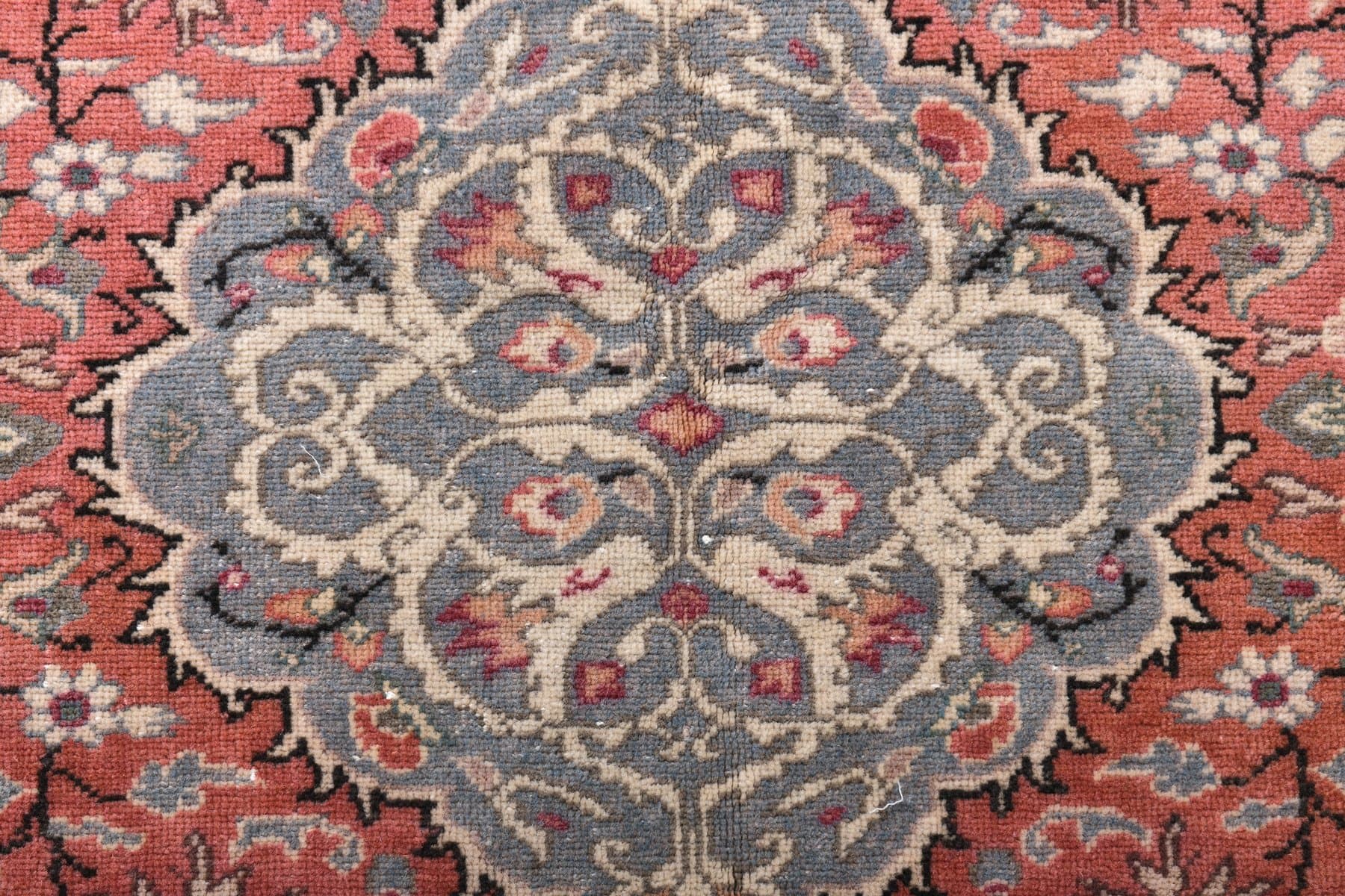 Rug 198x292 cm, red, beige, wool, Turkey, 1960s - 213881