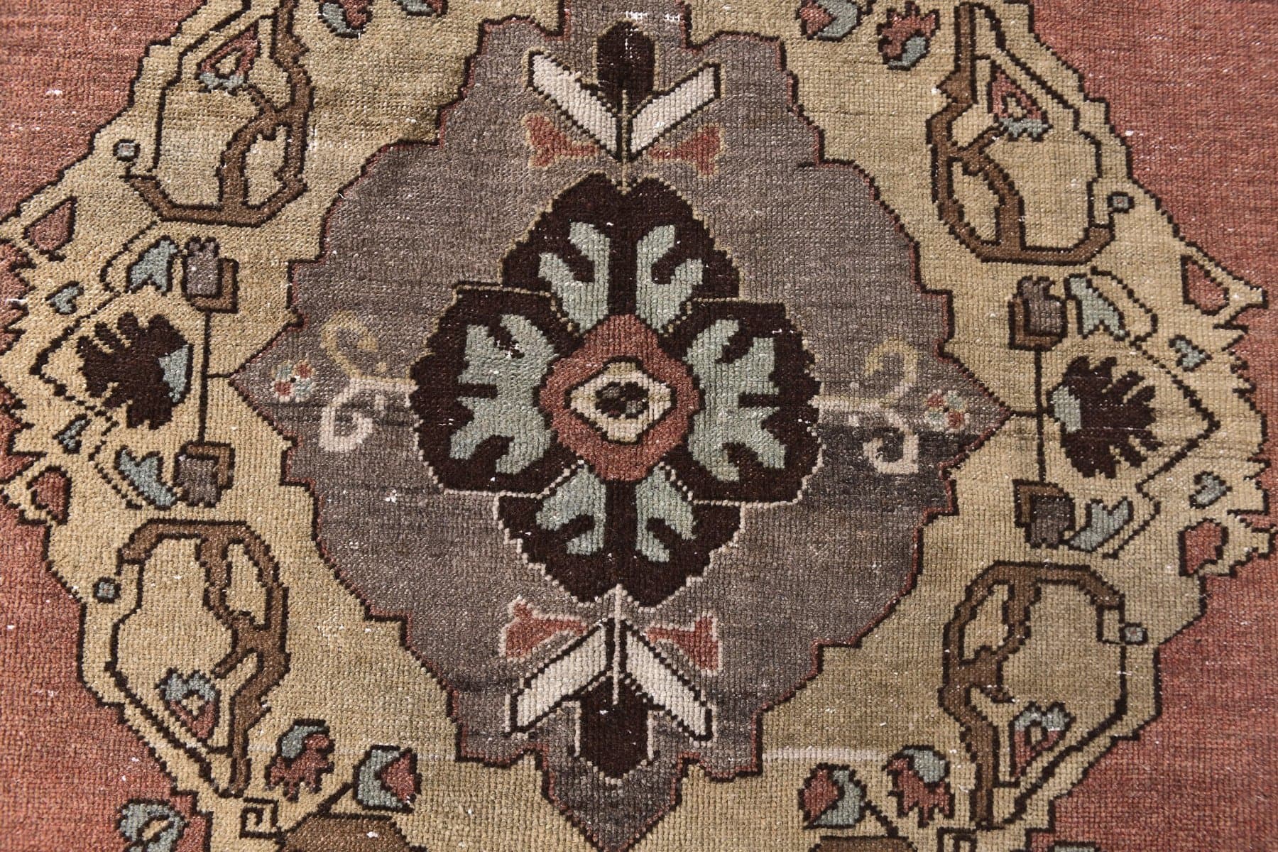 Rug 160x298 cm, red, beige, wool, Turkey, 1970s. - 213846