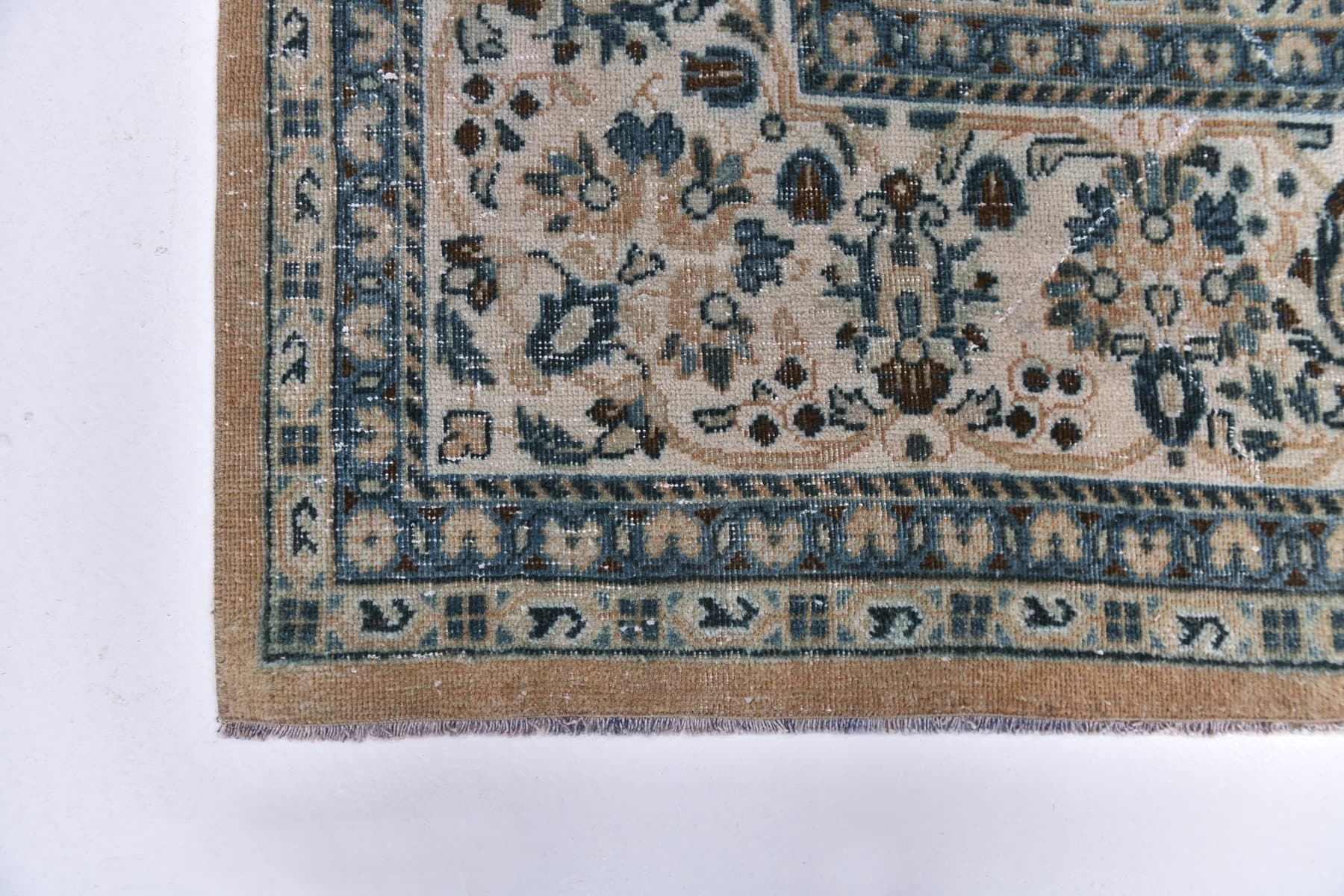 Rug 393x285 cm, beige, blue, wool, Turkey, 1960s - 213762