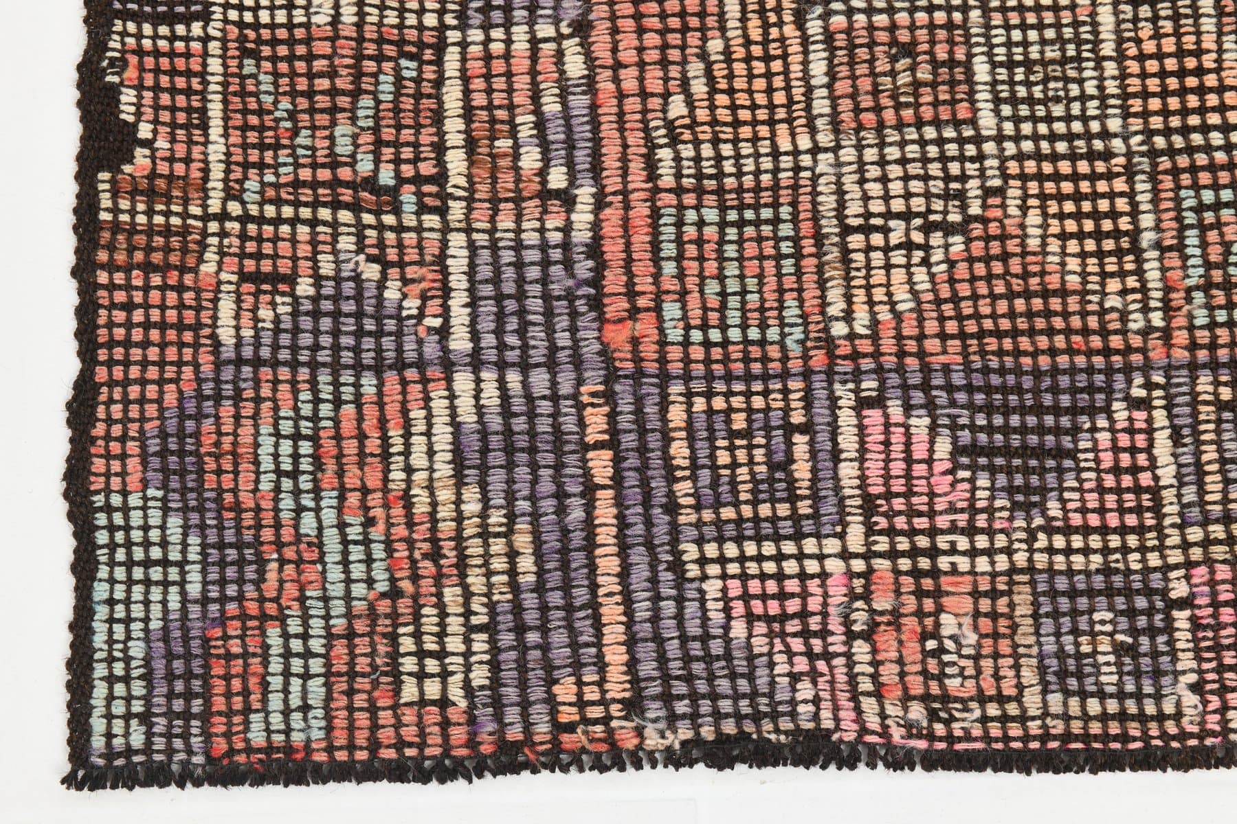 Kilim Rug 200x140 cm, brown, grey, wool, Turkey, 1960s - 213751