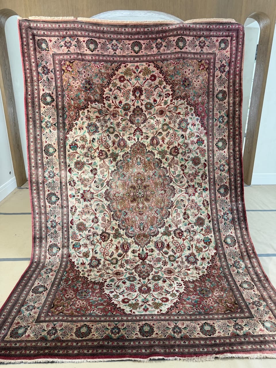 Dywan Ghoum, 320x205 cm, jedwab multikolor, Iran - 213645