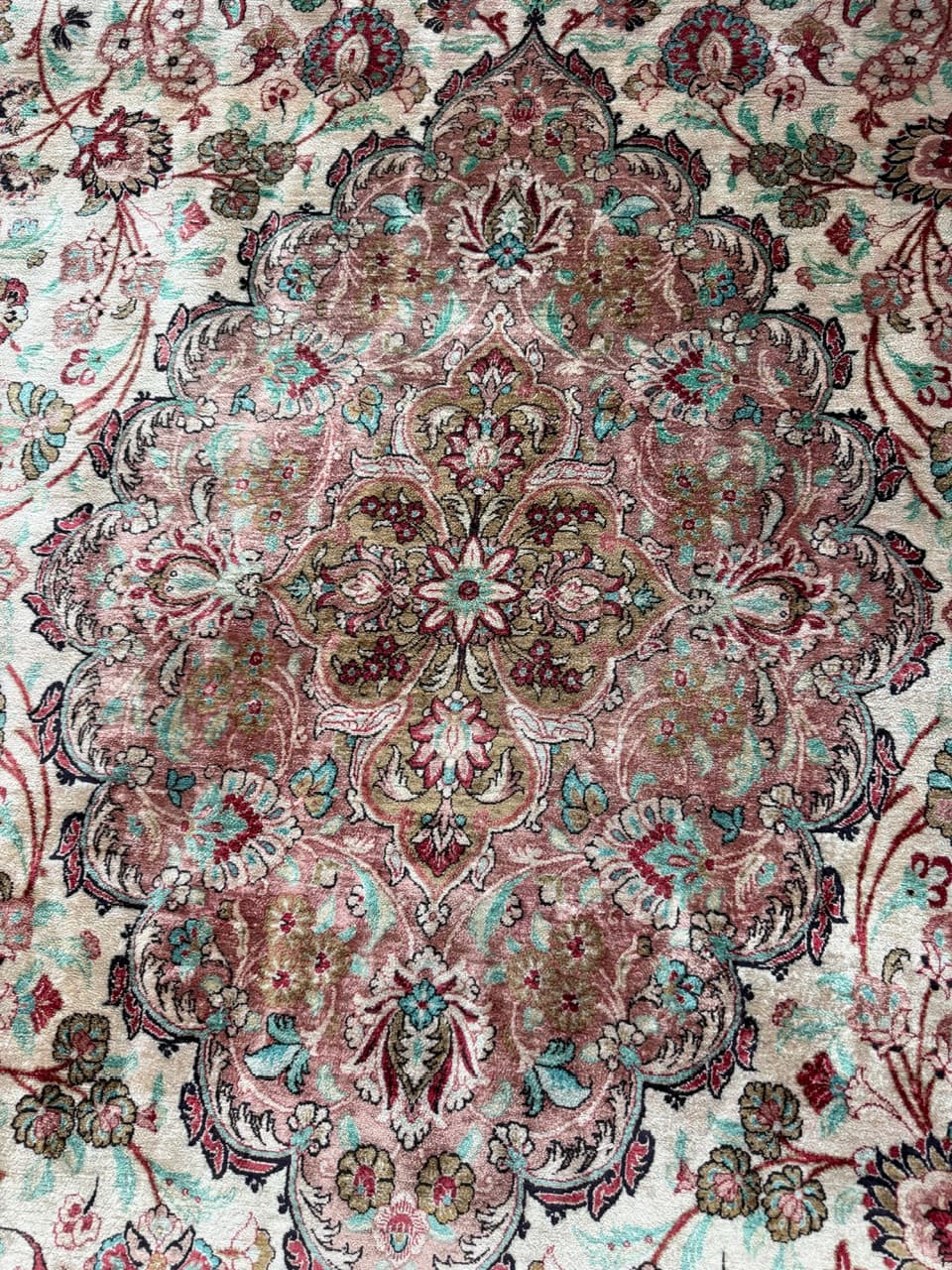 Dywan Ghoum, 320x205 cm, jedwab multikolor, Iran - 213642