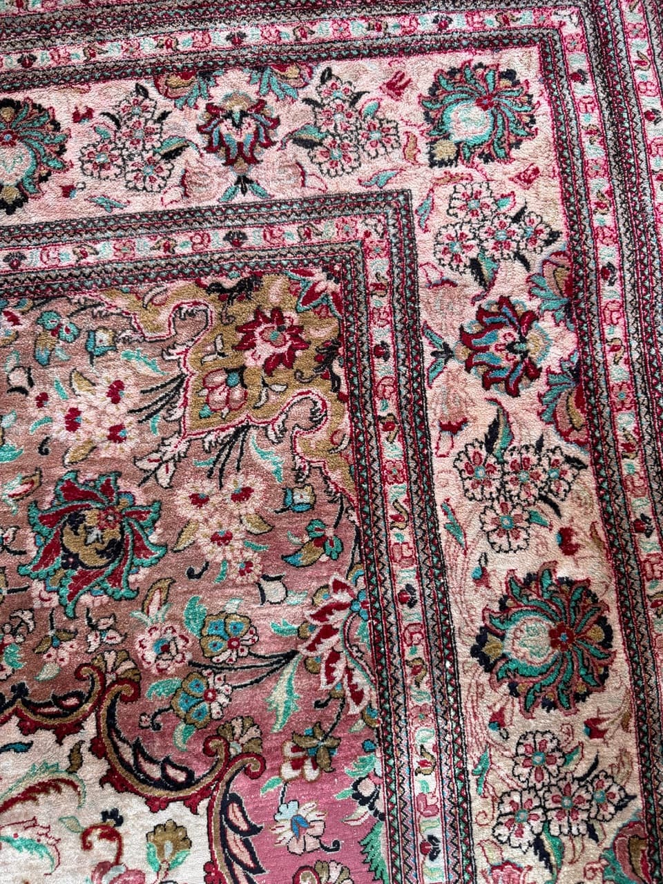 Dywan Ghoum, 320x205 cm, jedwab multikolor, Iran - 213644