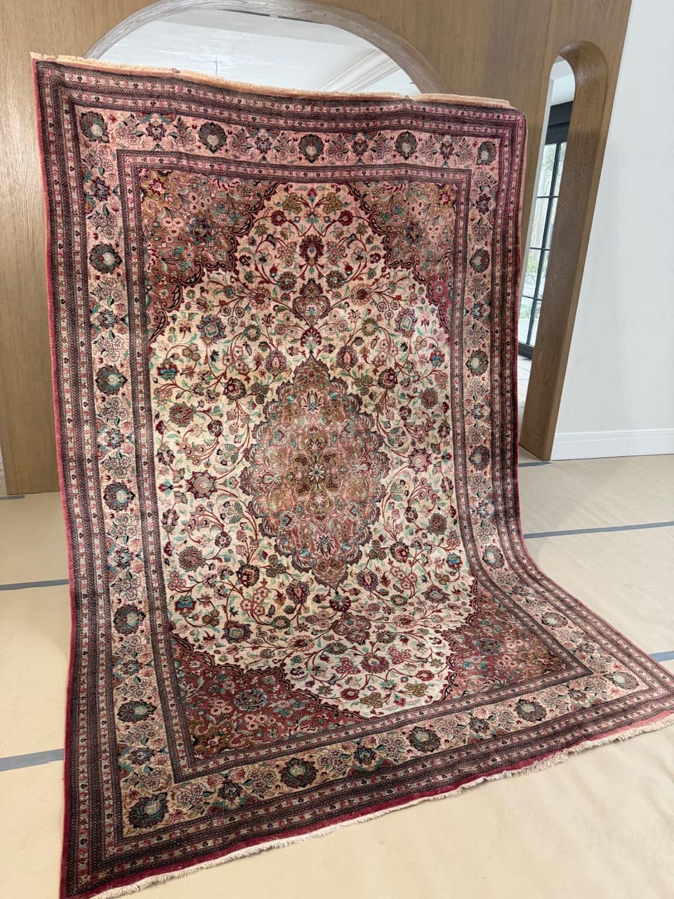 Dywan Ghoum, 320x205 cm, jedwab multikolor, Iran - 213646