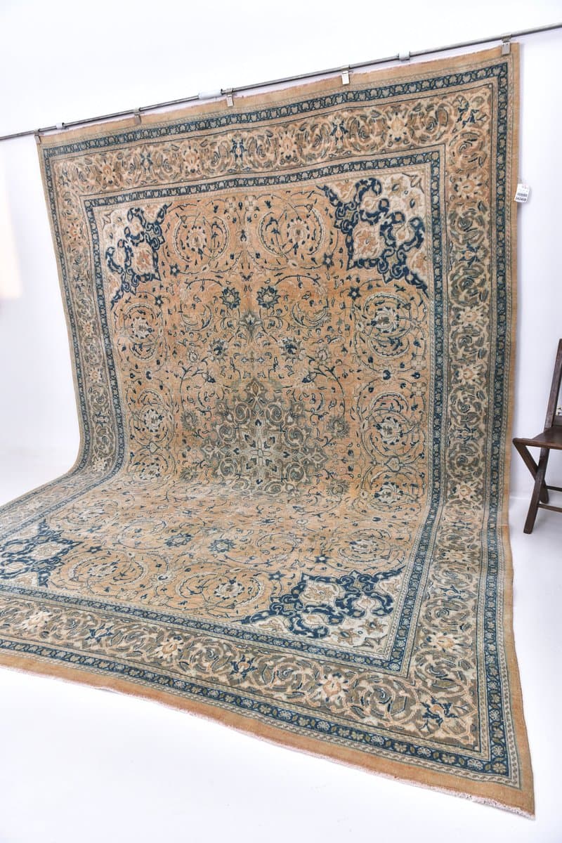 Rug 384x282 cm, orange, wool, Turkey, 1960s - 213684