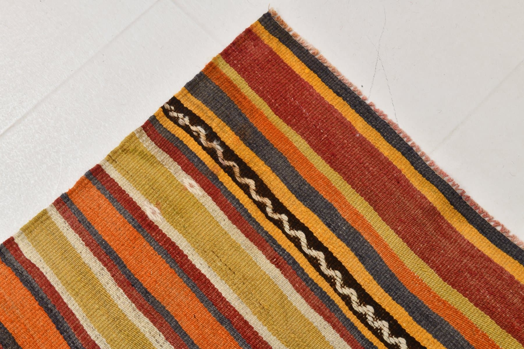 Kilim Rug 149x402 cm, brown, wool, Turkey, 1960s - 213678