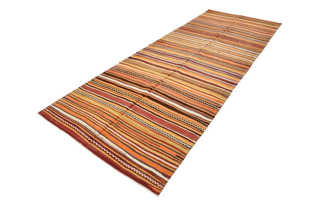 Kilim Rug 149x402 cm, brown, wool, Turkey, 1960s - DIMENSION
