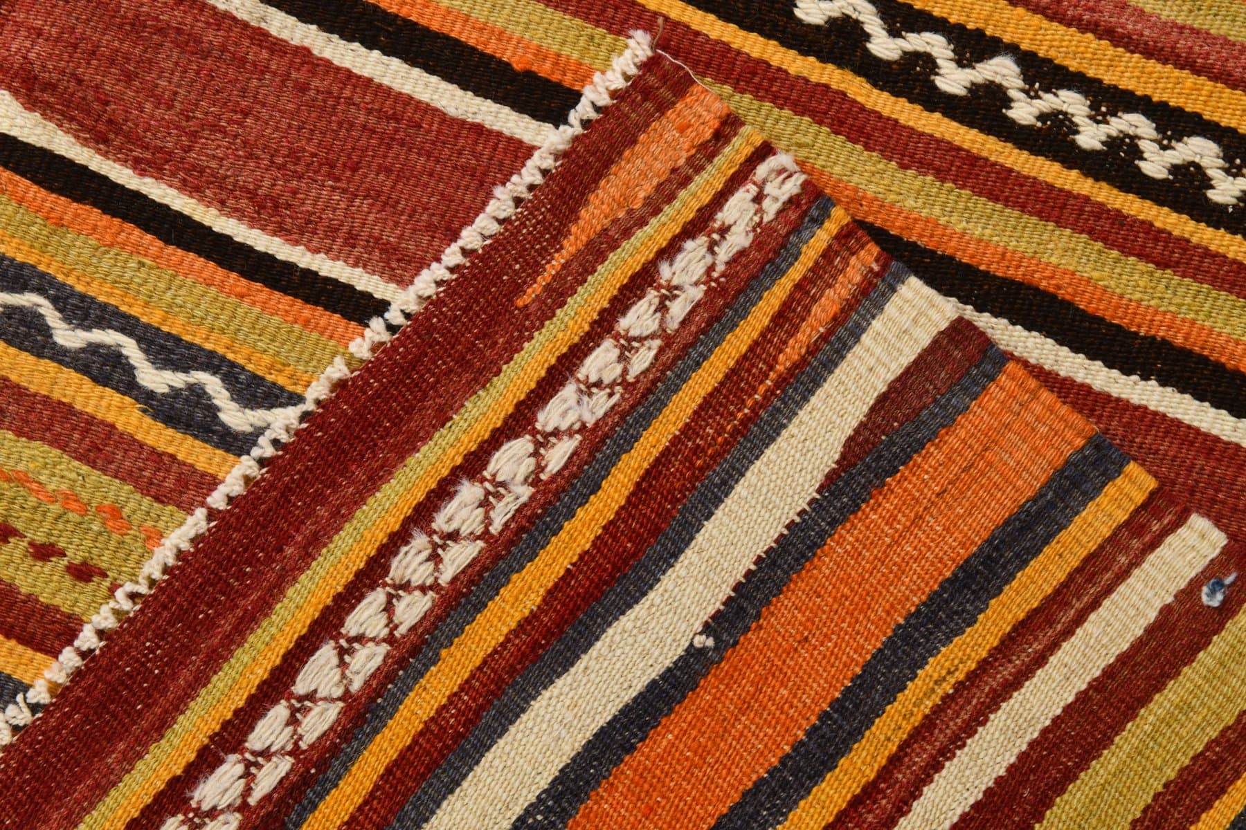 Kilim Rug 149x402 cm, brown, wool, Turkey, 1960s - 213674