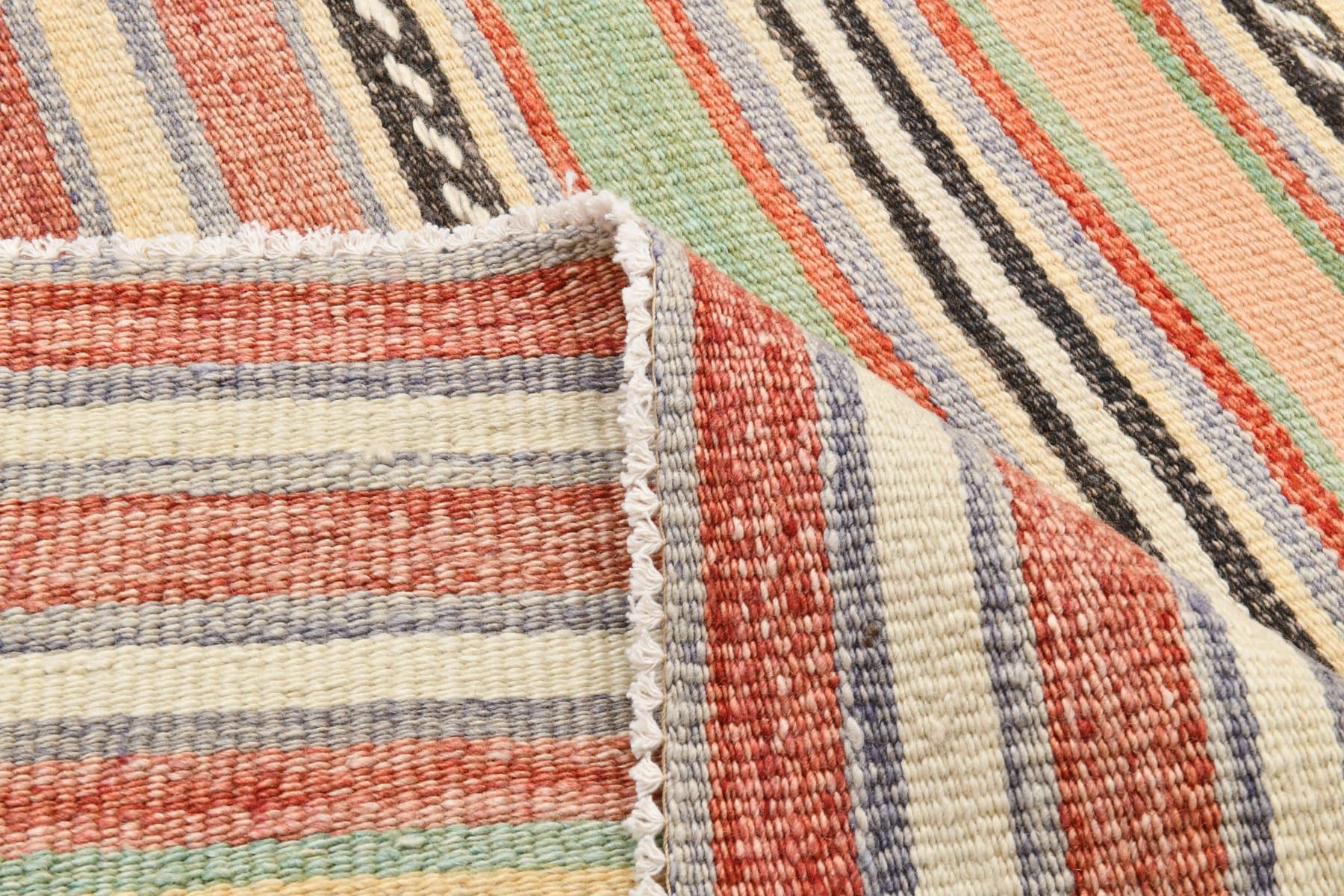 Kilim 151x246 cm, pomarańczowy, wełna, Turcja, lata 60. - 214448