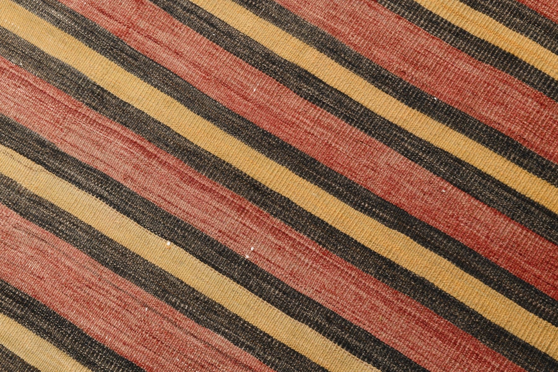 Chodnik kilim 301x88 cm, czerwony, brązowy, wełna, lata 60. - 214410
