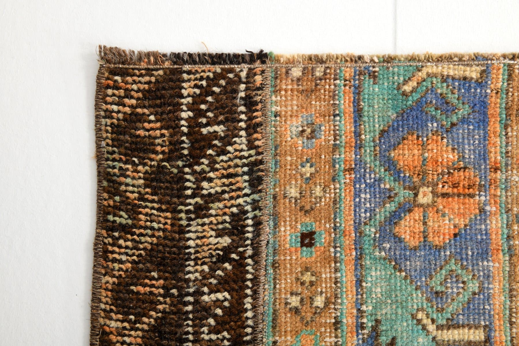 Rug 96x60 cm, brown, wool, 1960s - 214390