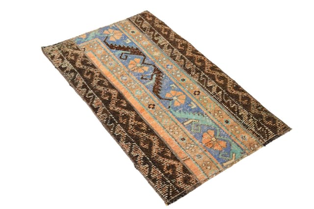 Rug 96x60 cm, brown, wool, 1960s - DIMENSION