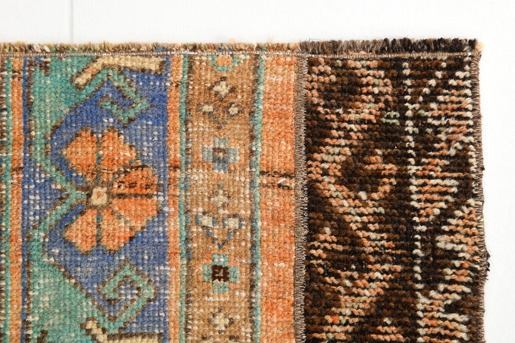 Rug 96x60 cm, brown, wool, 1960s - 214391