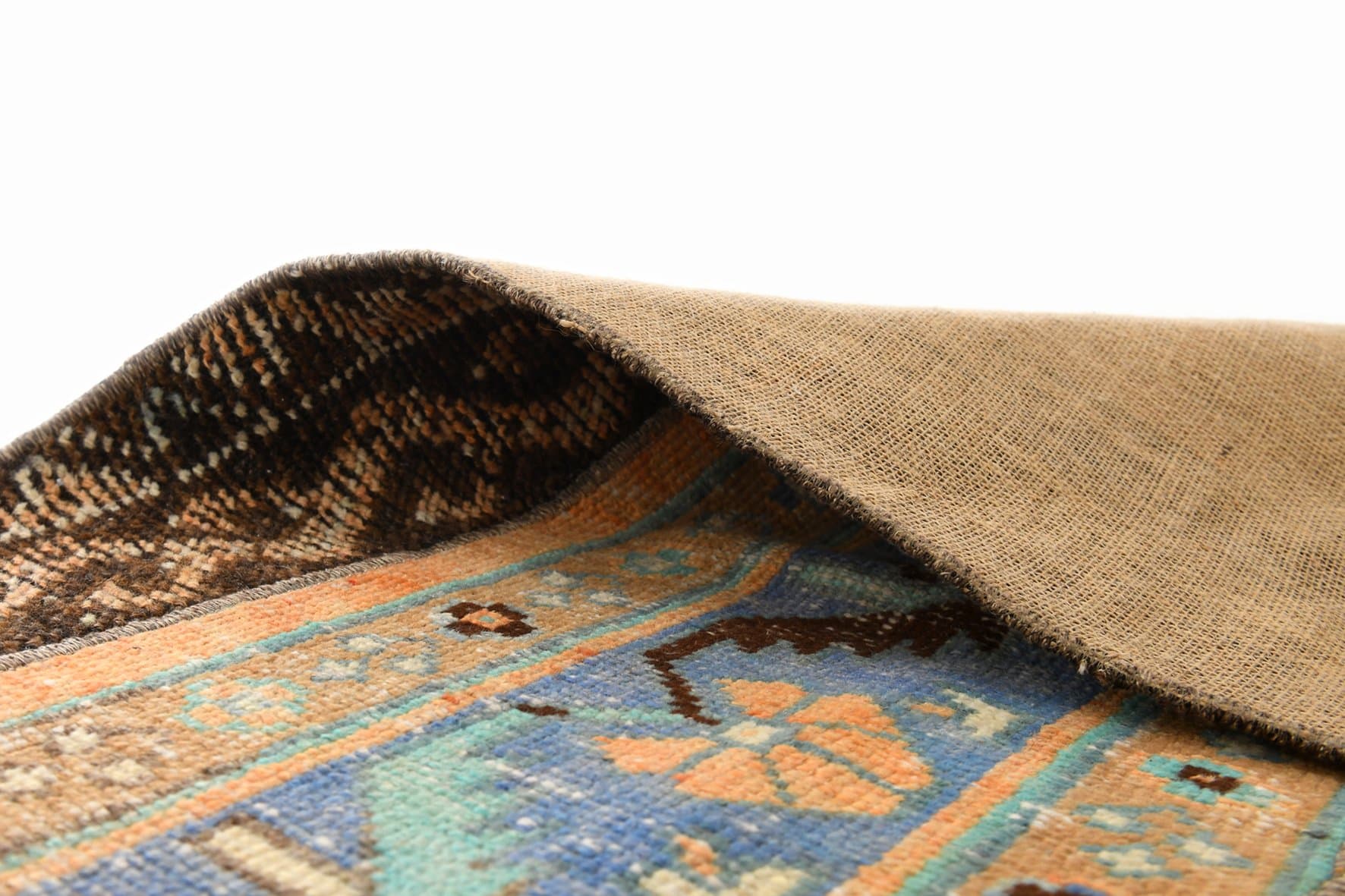 Rug 96x60 cm, brown, wool, 1960s - 214393