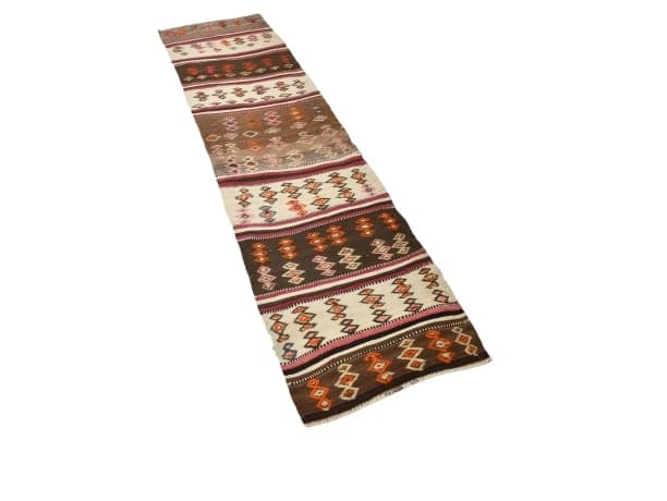 Kilim 66x262 cm, brown, wool, 1970s