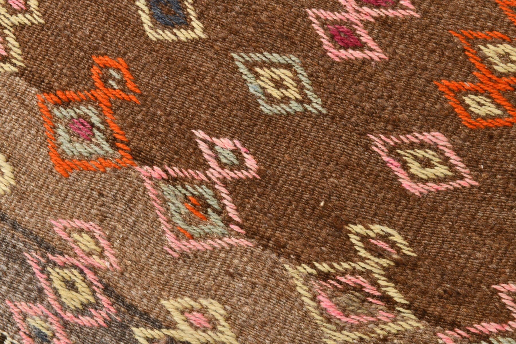 Kilim 66x262 cm, brown, wool, 1970s - 214376