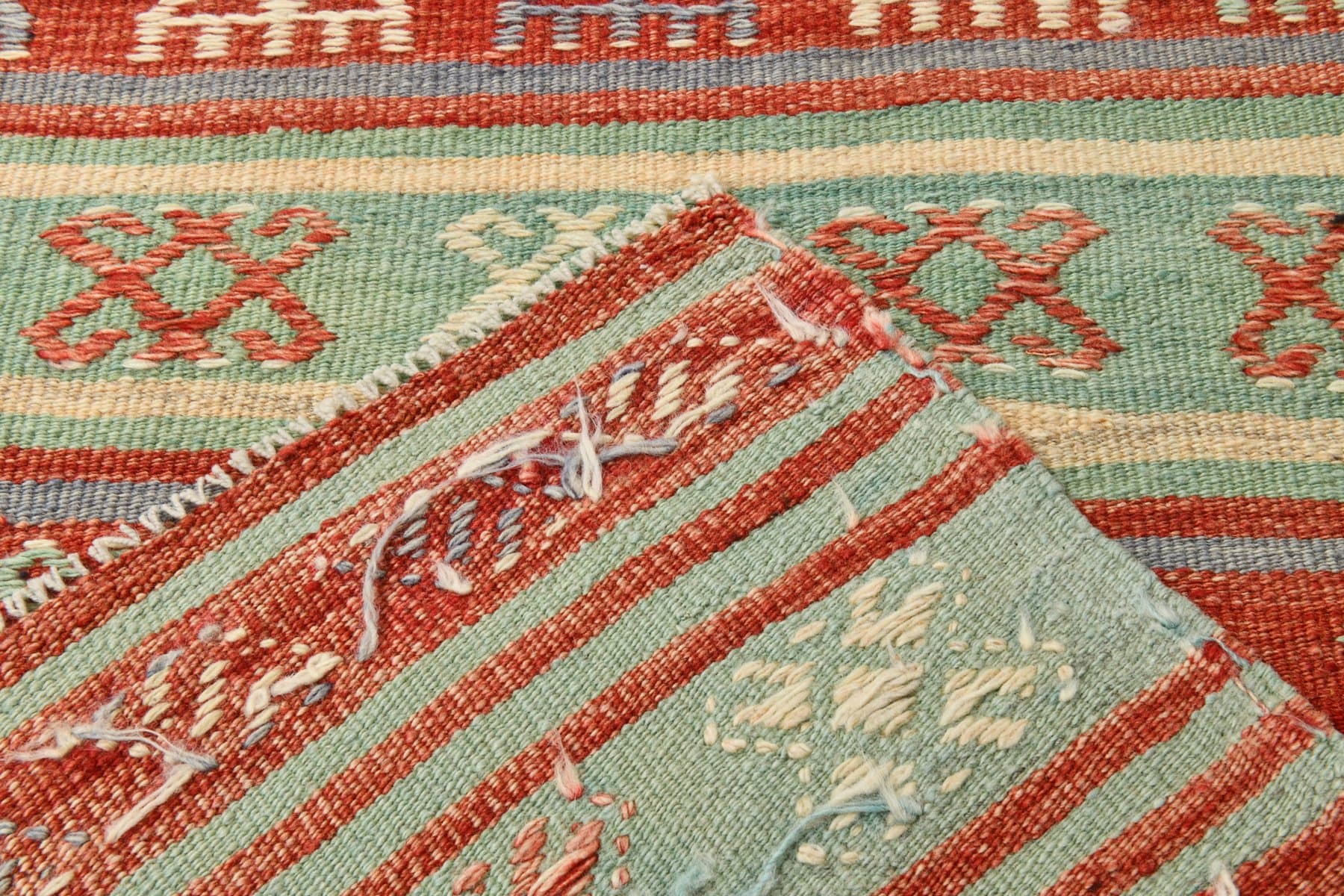 Chodnik 284x71 cm, pomarańczowy, wełna, lata 60. - 214370