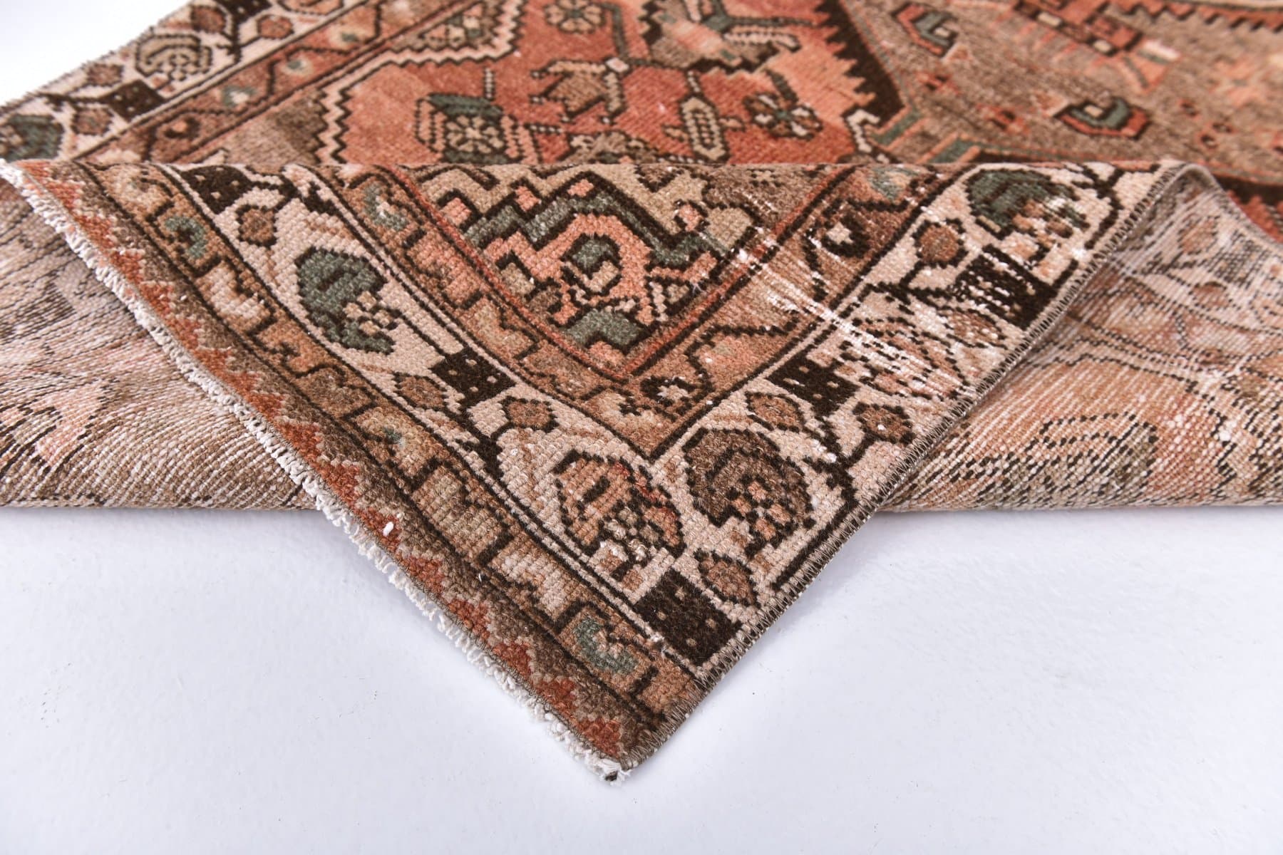 Runner 388x91 cm, brown, wool, 1960s - 214332