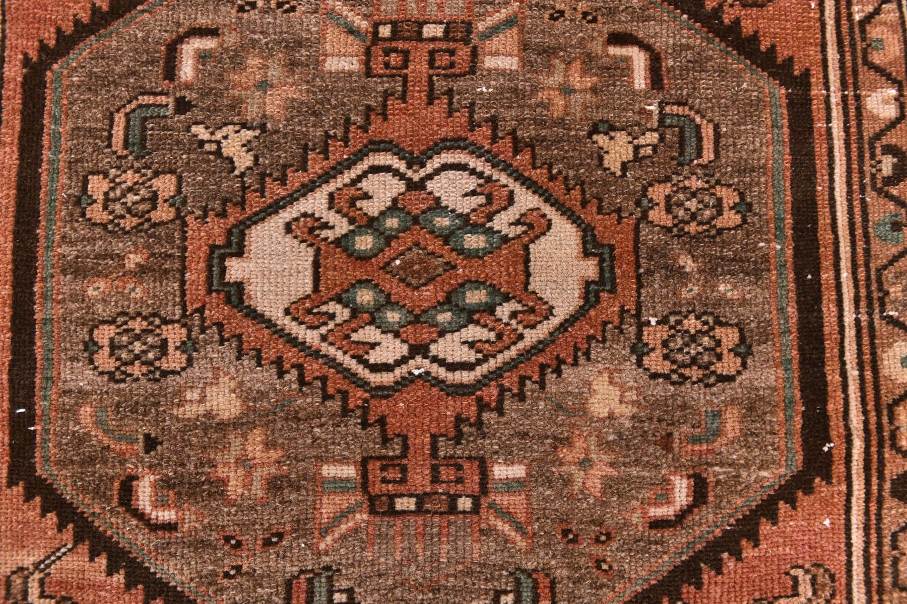 Runner 388x91 cm, brown, wool, 1960s - 214331