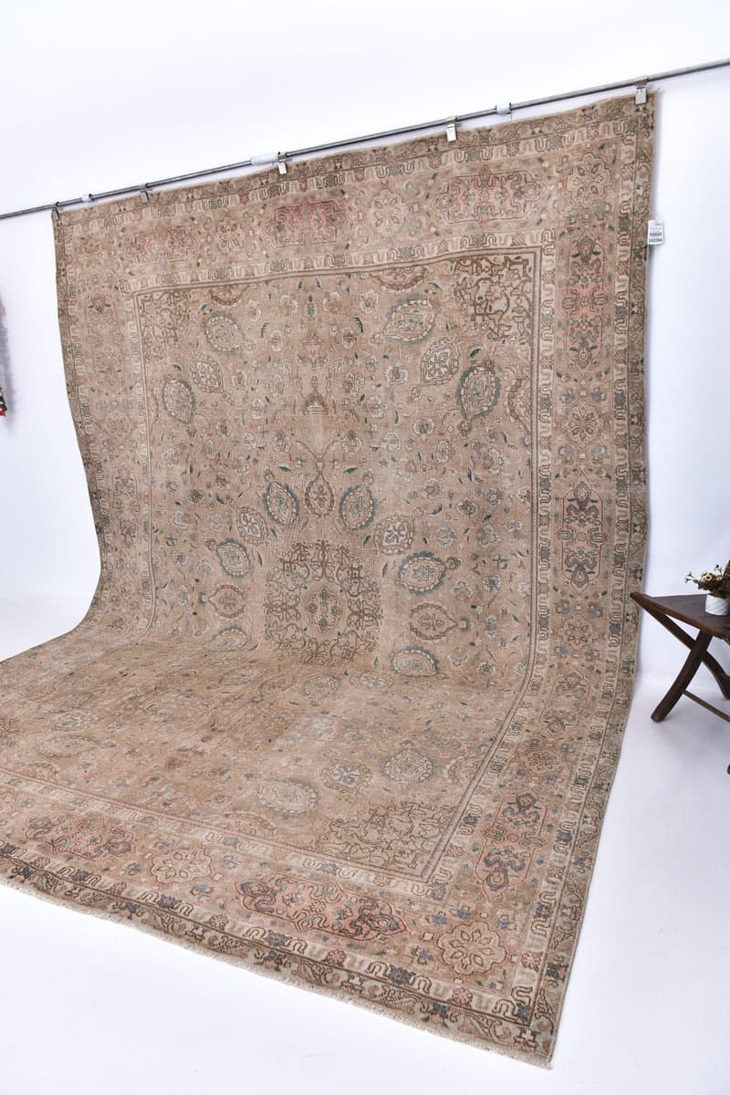 Dywan 382x282 cm, brązowy, wełna, Turcja, lata 50. - 214325