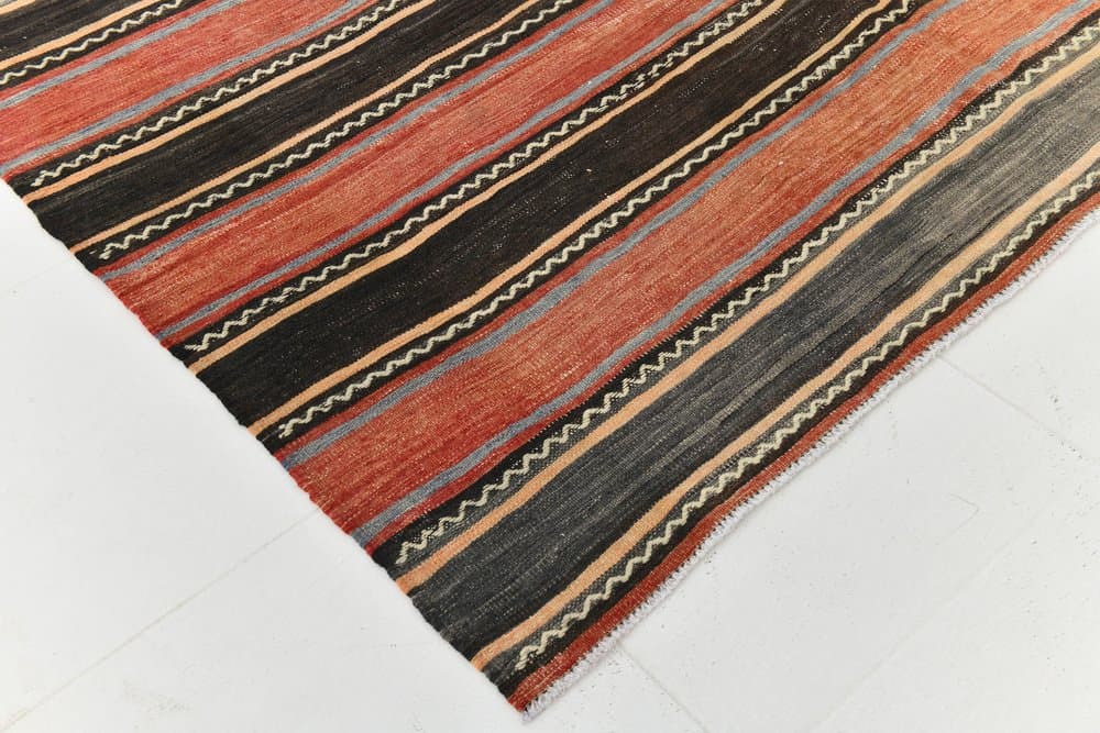 Kilim 234x170 cm, czerwony, wełna, Turcja, lata 70. - 214289