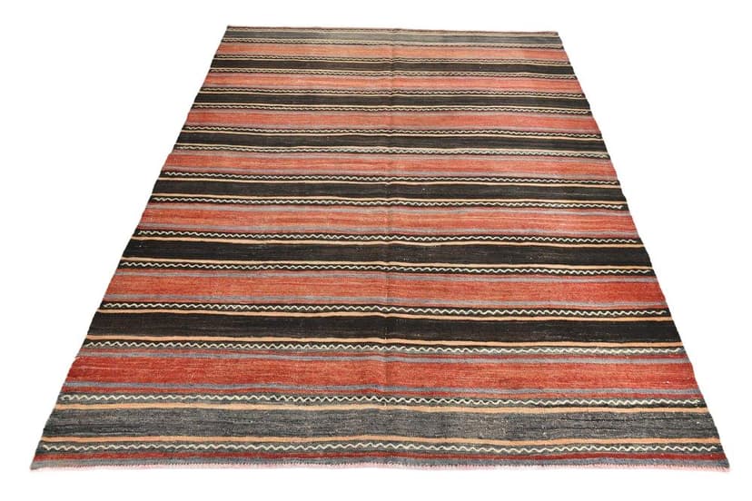 Kilim Rug 234x170 cm, red, wool, Turkey, 1970s.