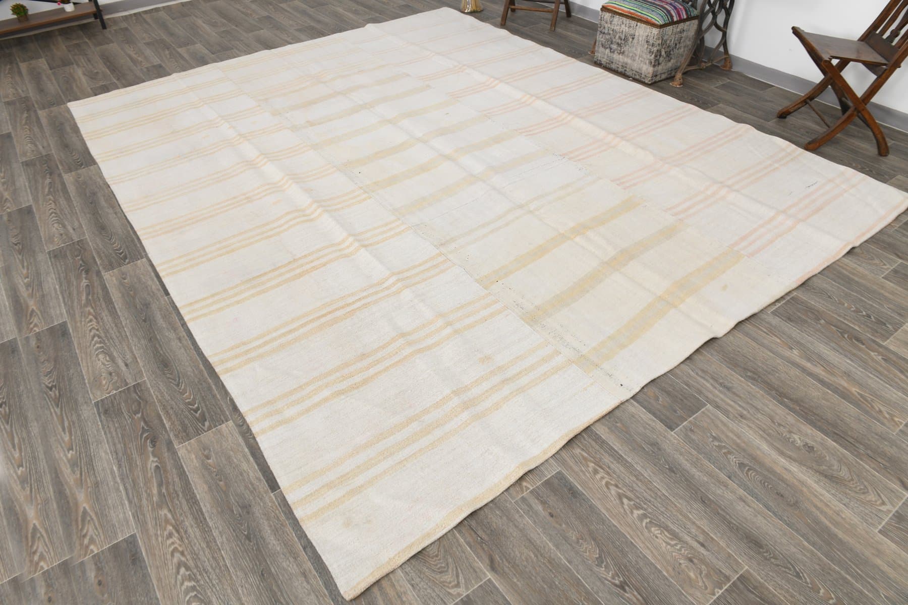 Kilim 287x370 cm, ivory, hemp, 1980s - 214271