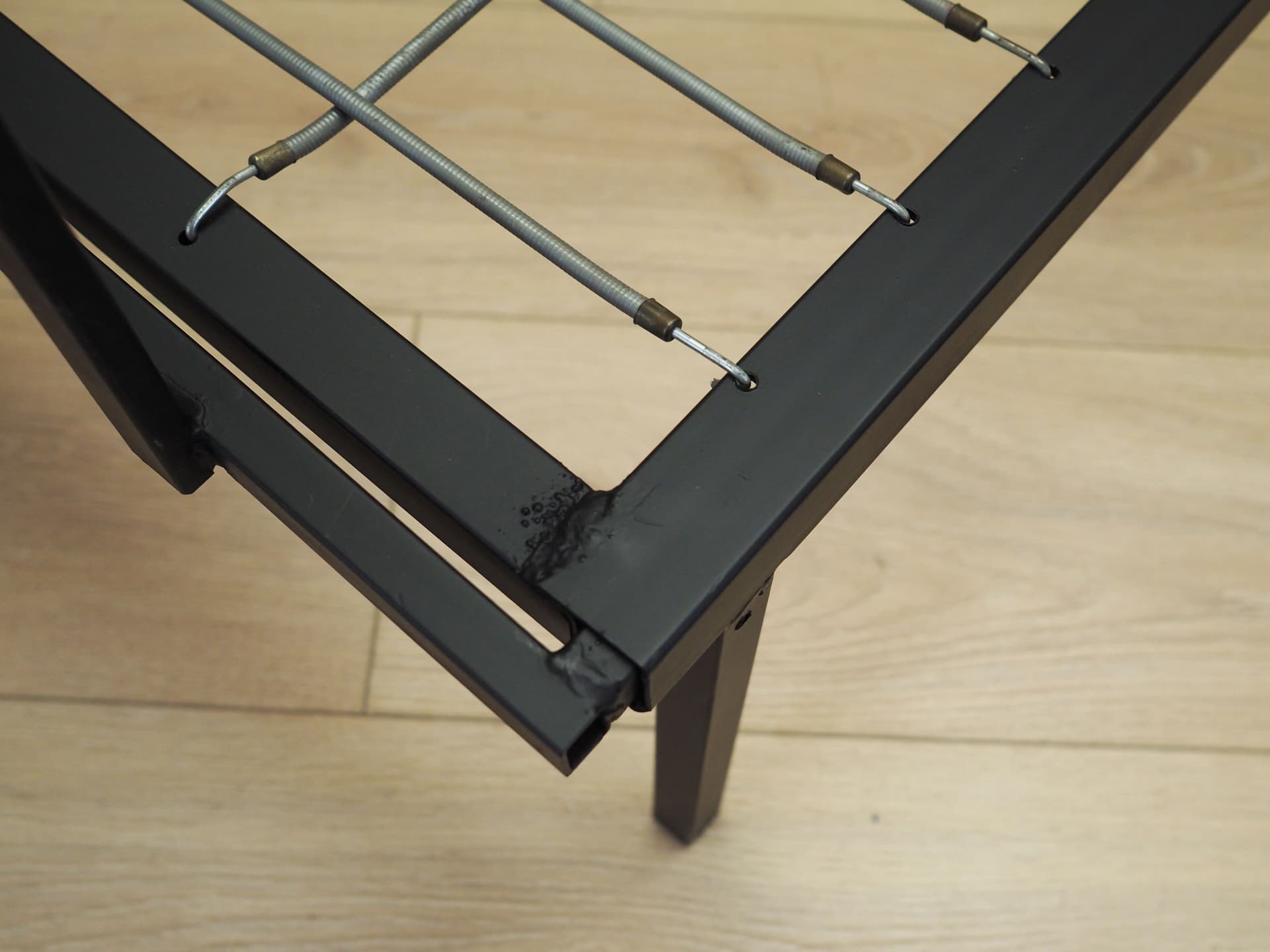 Sofa rozkładana, zielony melanż, metal czarny, Włochy, lata 70. - 77166