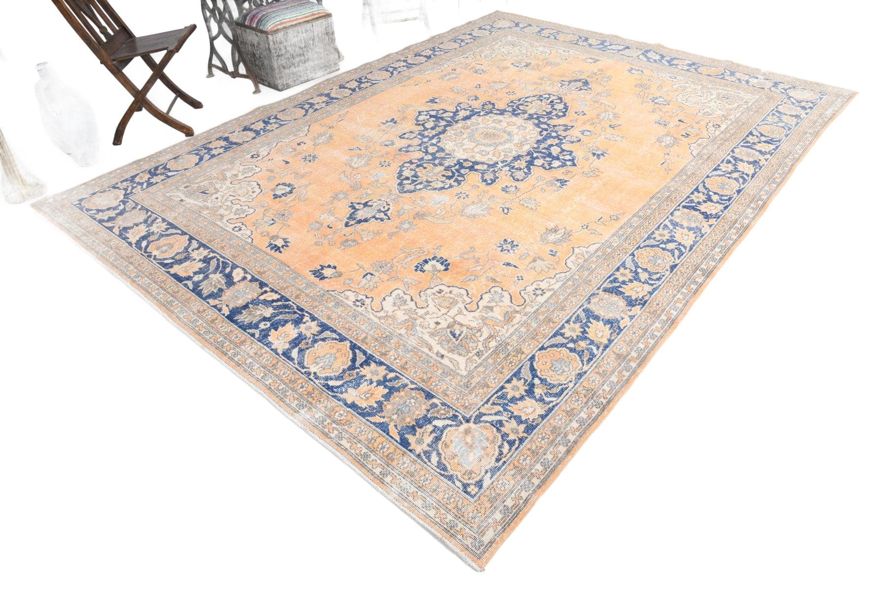 Rug 356x258 cm, beige, wool, 1970s - 214246