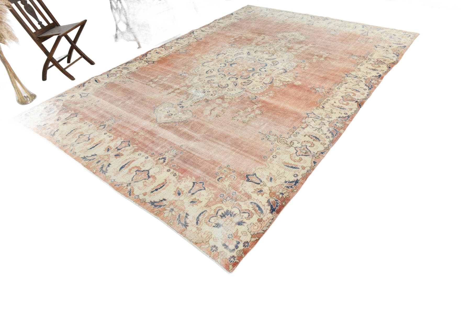 Rug 368x252 cm, pink, wool, 1970s - 214221