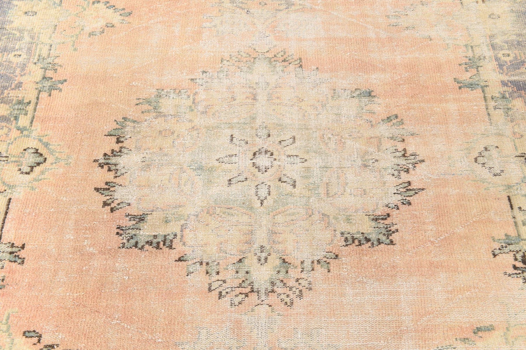 Dywan 185x261 cm, beżowy, niebieski, wełna, lata 70. - 214181