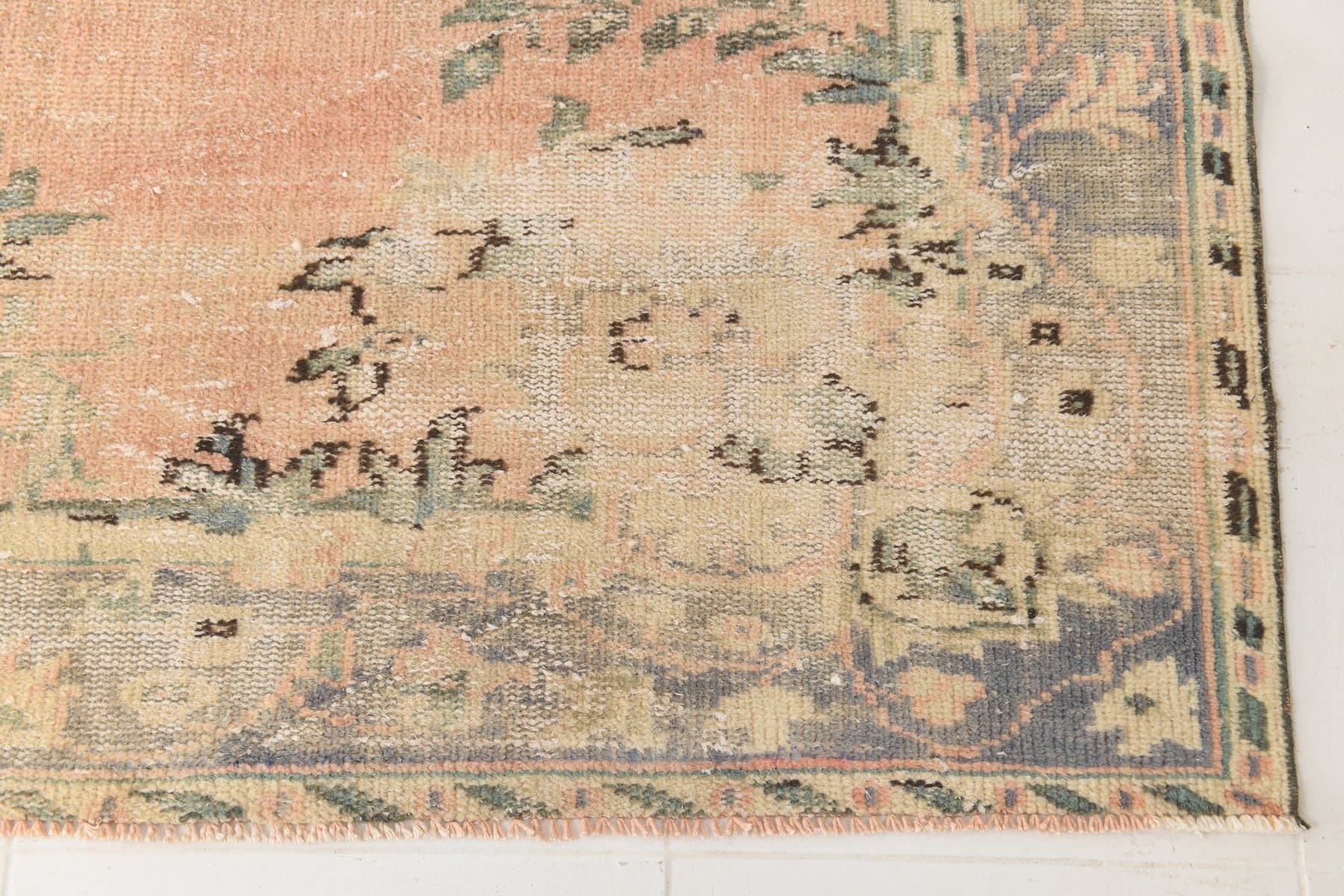 Dywan 185x261 cm, beżowy, niebieski, wełna, lata 70. - 214185