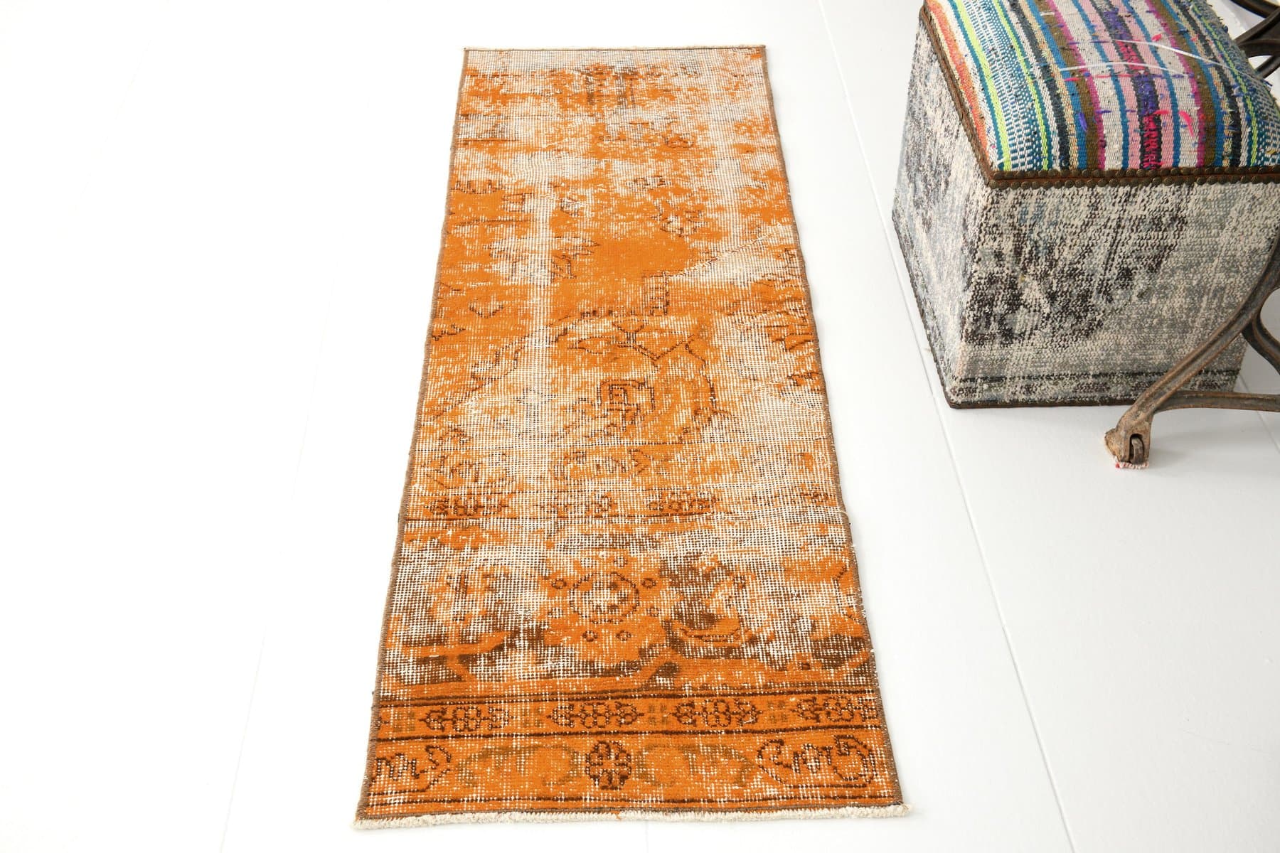 Rug 165x53 cm, Orange, Wool, 1960s - 214460