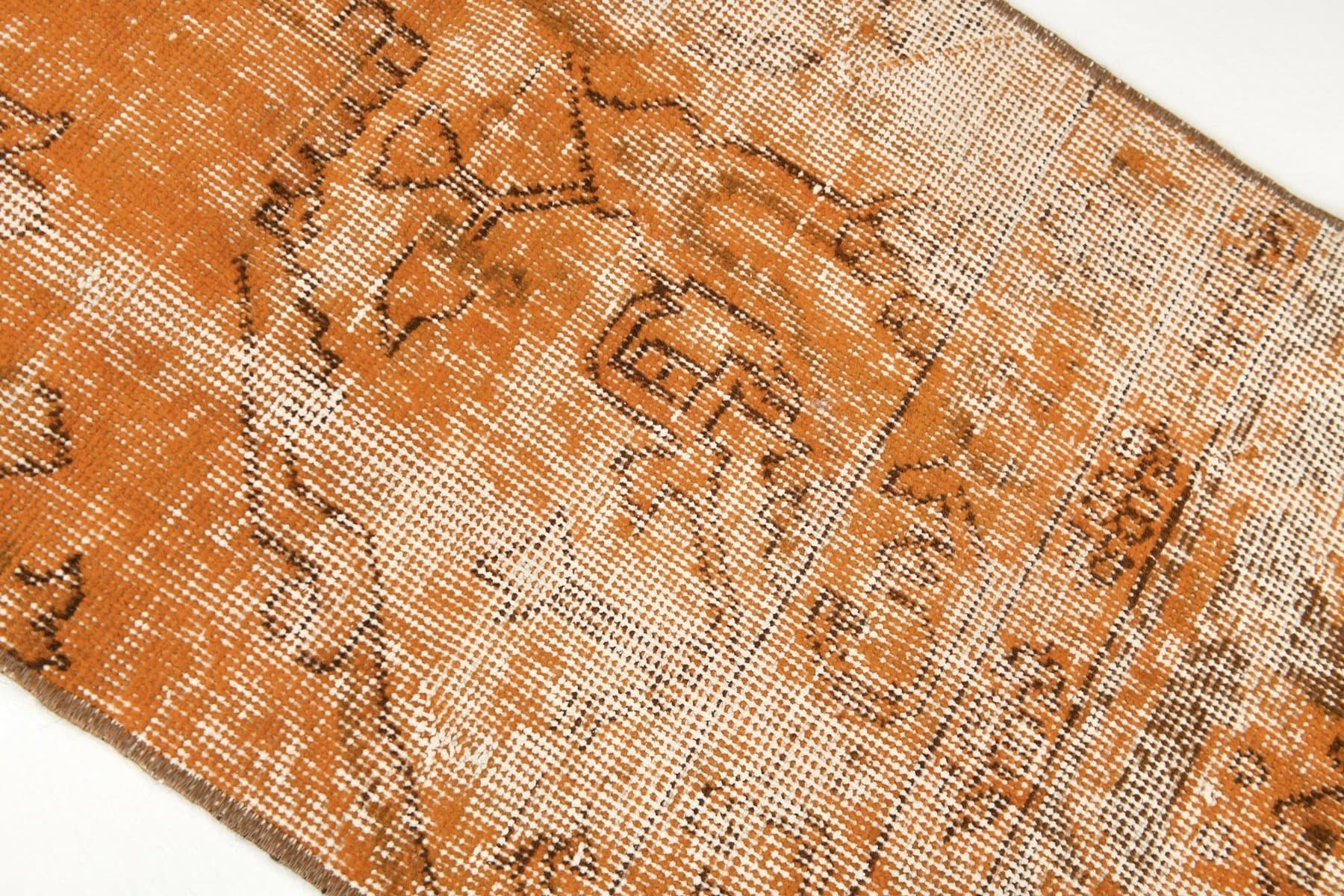 Rug 165x53 cm, Orange, Wool, 1960s - 214464