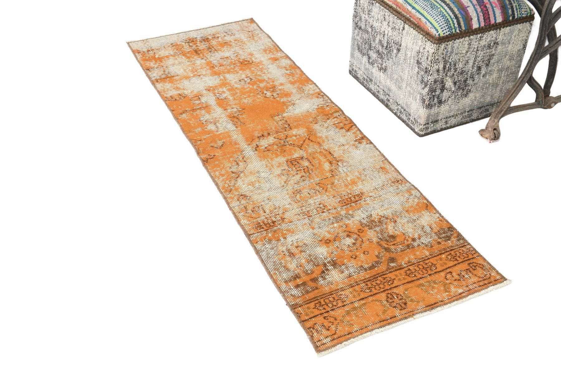 Rug 165x53 cm, Orange, Wool, 1960s - 214459