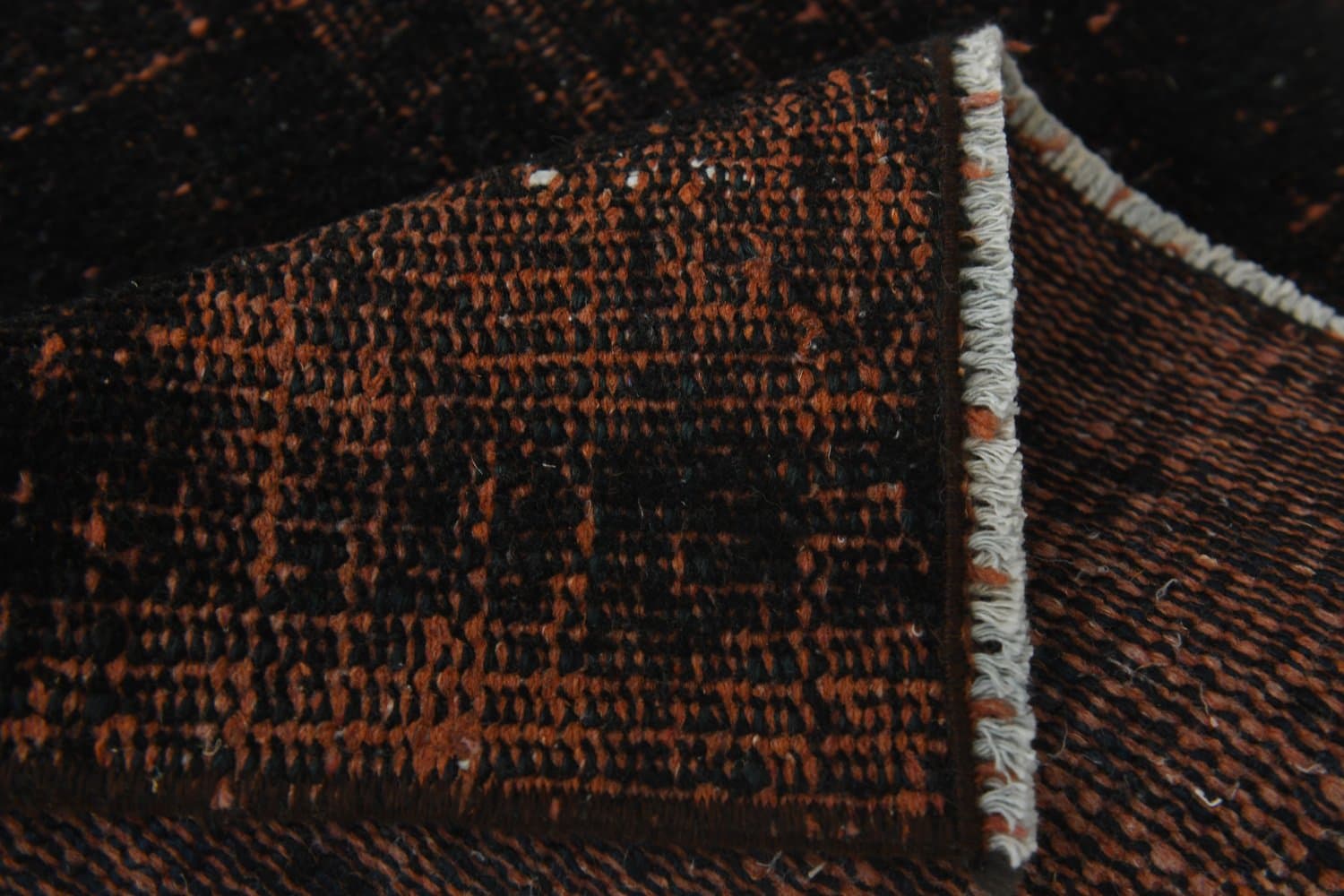 Runner 272x55 cm, black, wool, 1970s - 214499