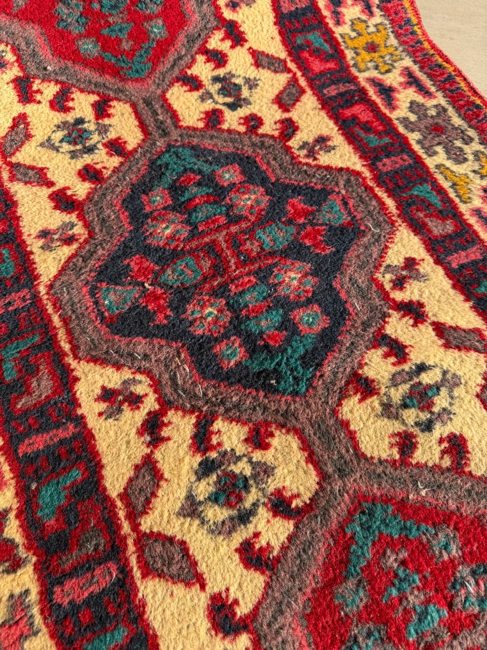 Chodnik Hamadan, multikolor, wełna, Indie, lata 90. - 214509