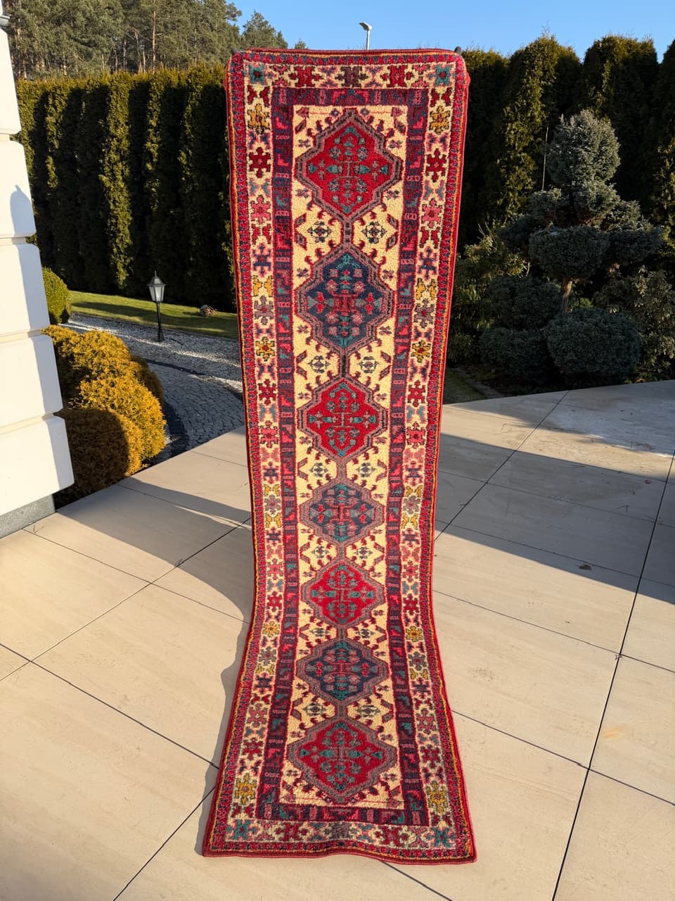 Chodnik Hamadan, multikolor, wełna, Indie, lata 90. - 214507