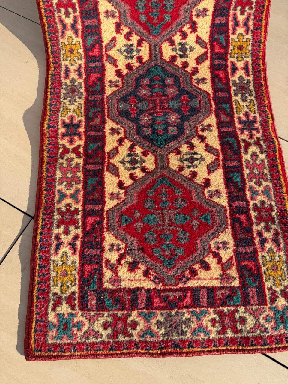 Chodnik Hamadan, multikolor, wełna, Indie, lata 90. - 214504