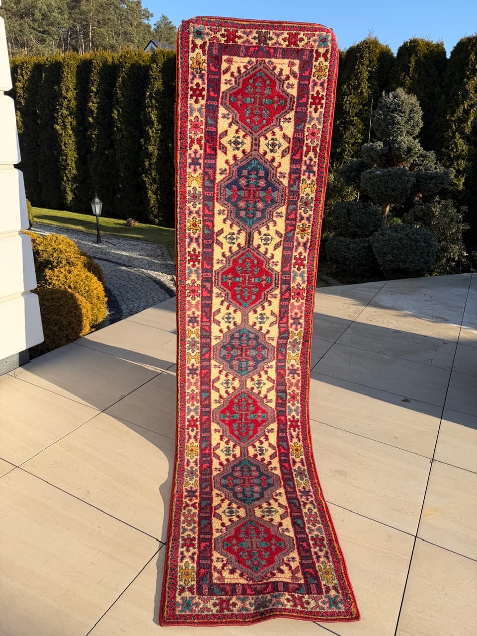 Chodnik Hamadan, multikolor, wełna, Indie, lata 90. - 214502