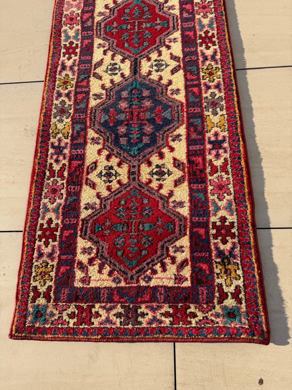 Chodnik Hamadan, multikolor, wełna, Indie, lata 90. - 214516