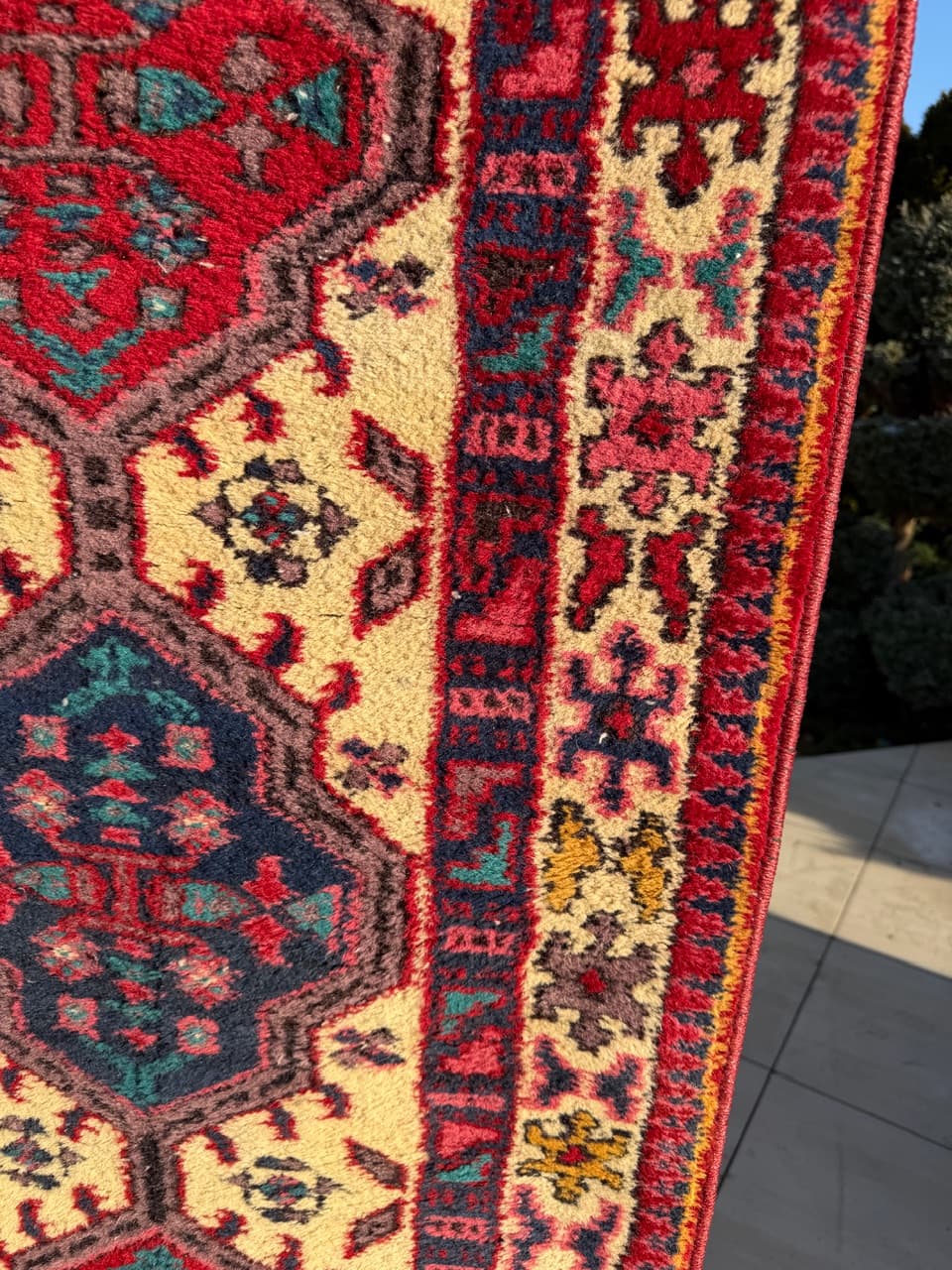 Chodnik Hamadan, multikolor, wełna, Indie, lata 90. - 214512