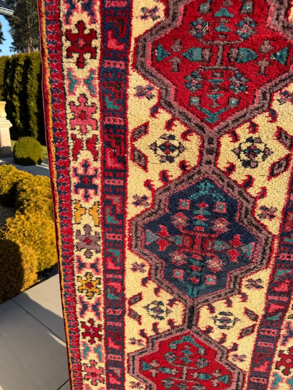 Chodnik Hamadan, multikolor, wełna, Indie, lata 90. - 214513