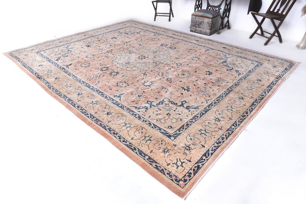 Dywan 382x297 cm, beżowy, wełna, Turcja, lata 50. - 214839