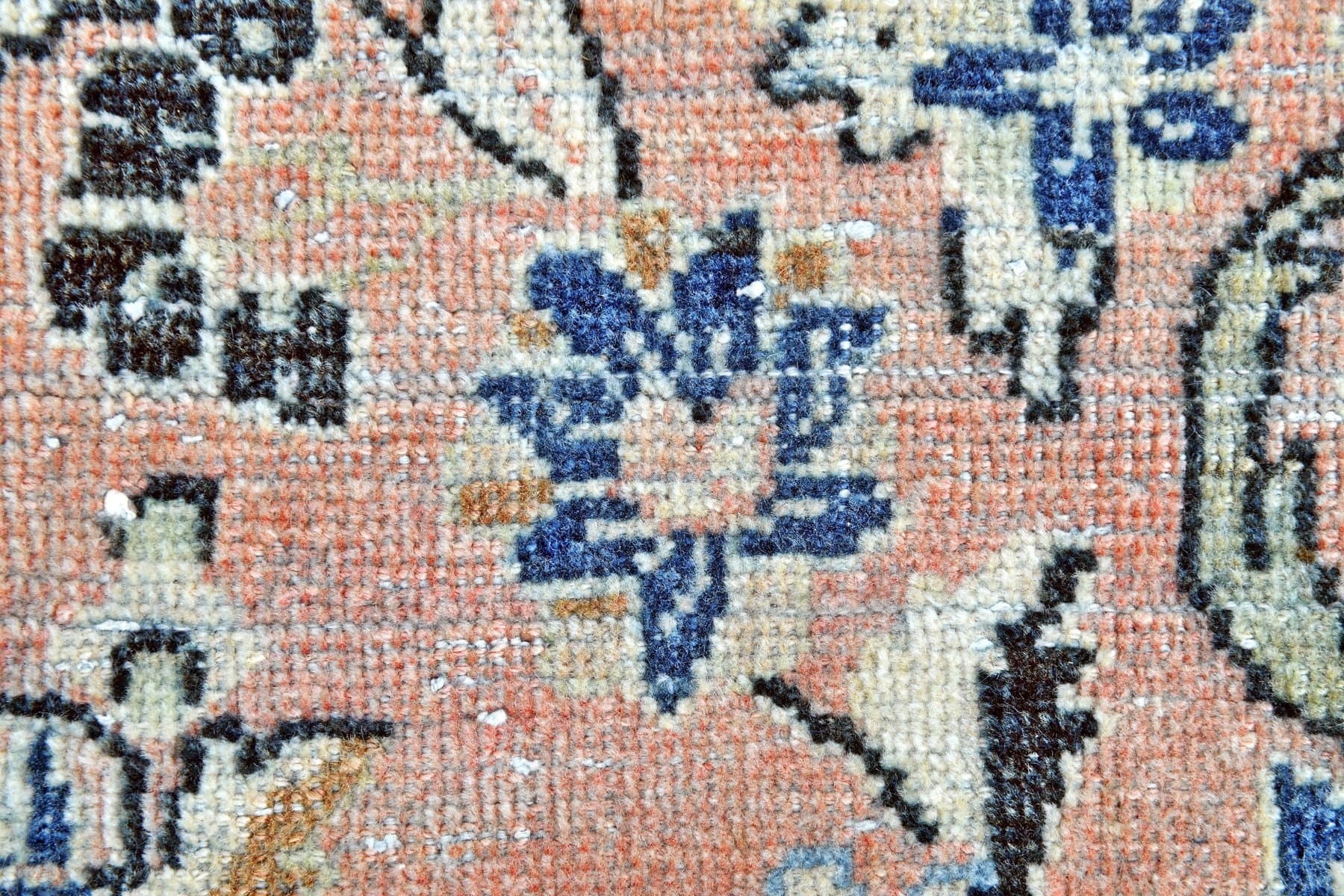 Dywan 390x300 cm, beżowy, turkusowy, wełna, lata 60. - 214659